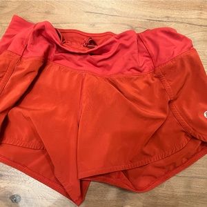 Red lululemon shorts